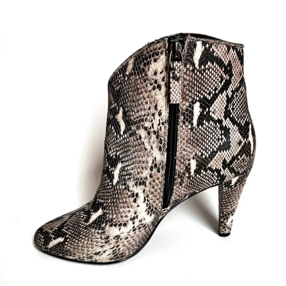 Halogen python snakeskin booties heels sz 8